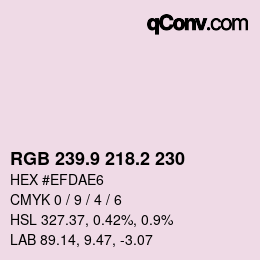 Color code: RGB 239.9 218.2 230 | qconv.com