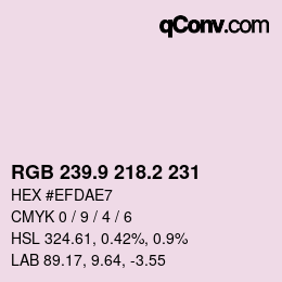 Color code: RGB 239.9 218.2 231 | qconv.com