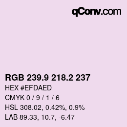 カラーコード: RGB 239.9 218.2 237 | qconv.com