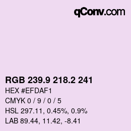 Color code: RGB 239.9 218.2 241 | qconv.com