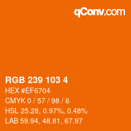 Farbcode: RGB 239 103 4 | qconv.com