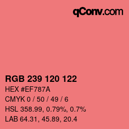 Farbcode: RGB 239 120 122 | qconv.com