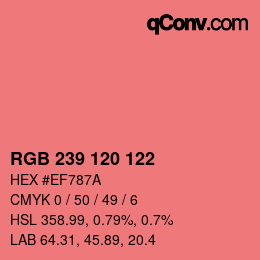 Color code: RGB 239 120 122 | qconv.com