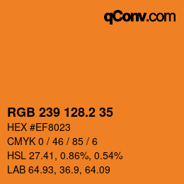 カラーコード: RGB 239 128.2 35 | qconv.com