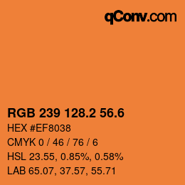 カラーコード: RGB 239 128.2 56.6 | qconv.com