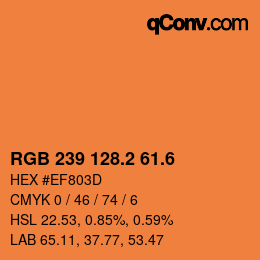 カラーコード: RGB 239 128.2 61.6 | qconv.com