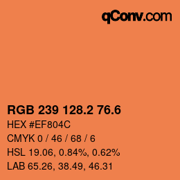 カラーコード: RGB 239 128.2 76.6 | qconv.com