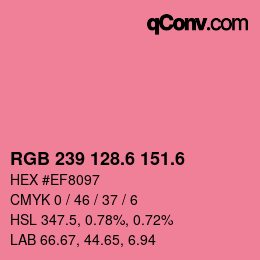 カラーコード: RGB 239 128.6 151.6 | qconv.com