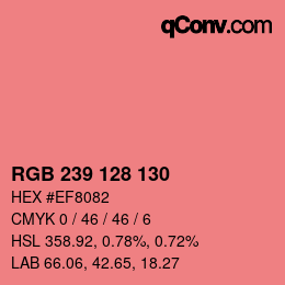 Farbcode: RGB 239 128 130 | qconv.com
