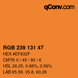 Código de color: RGB 239 131 47 | qconv.com