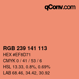 カラーコード: RGB 239 141 113 | qconv.com
