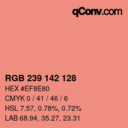 Color code: RGB 239 142 128 | qconv.com
