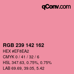 Color code: RGB 239 142 162 | qconv.com