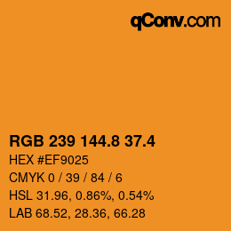 カラーコード: RGB 239 144.8 37.4 | qconv.com