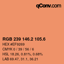 カラーコード: RGB 239 146.2 105.6 | qconv.com