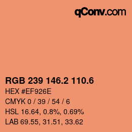 カラーコード: RGB 239 146.2 110.6 | qconv.com