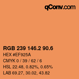 カラーコード: RGB 239 146.2 90.6 | qconv.com