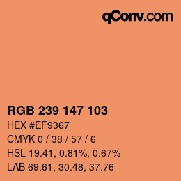 Color code: RGB 239 147 103 | qconv.com