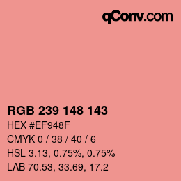 カラーコード: RGB 239 148 143 | qconv.com