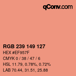 カラーコード: RGB 239 149 127 | qconv.com