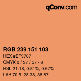 Color code: RGB 239 151 103 | qconv.com