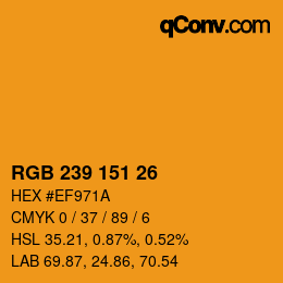 カラーコード: RGB 239 151 26 | qconv.com