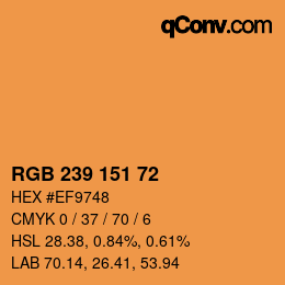 Color code: RGB 239 151 72 | qconv.com