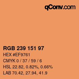 Color code: RGB 239 151 97 | qconv.com