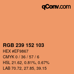 カラーコード: RGB 239 152 103 | qconv.com