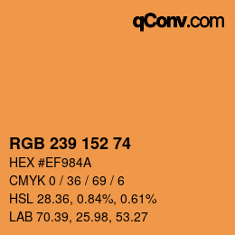 カラーコード: RGB 239 152 74 | qconv.com