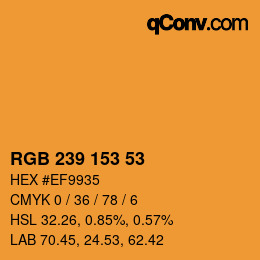 Color code: RGB 239 153 53 | qconv.com