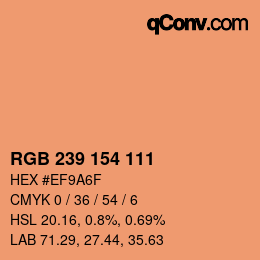 Color code: RGB 239 154 111 | qconv.com