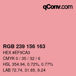 Color code: RGB 239 156 163 | qconv.com