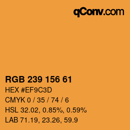 Farbcode: RGB 239 156 61 | qconv.com