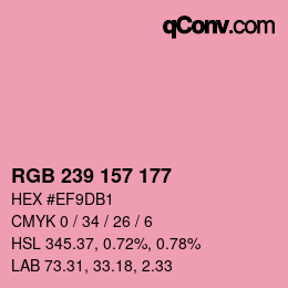 カラーコード: RGB 239 157 177 | qconv.com
