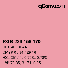 Color code: RGB 239 158 170 | qconv.com