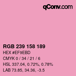 颜色代码: RGB 239 158 189 | qconv.com