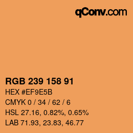 Color code: RGB 239 158 91 | qconv.com