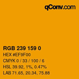 Color code: RGB 239 159 0 | qconv.com