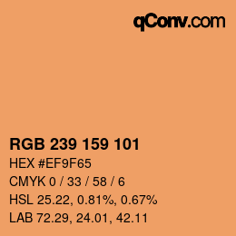 カラーコード: RGB 239 159 101 | qconv.com