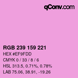 Código de color: RGB 239 159 221 | qconv.com