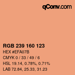 Color code: RGB 239 160 123 | qconv.com