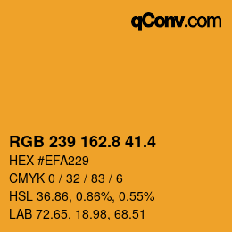 カラーコード: RGB 239 162.8 41.4 | qconv.com