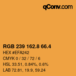 カラーコード: RGB 239 162.8 66.4 | qconv.com