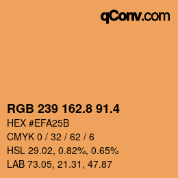 カラーコード: RGB 239 162.8 91.4 | qconv.com