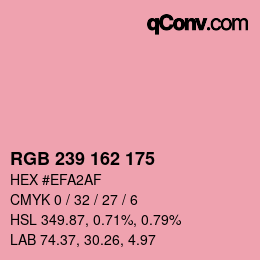 Color code: RGB 239 162 175 | qconv.com