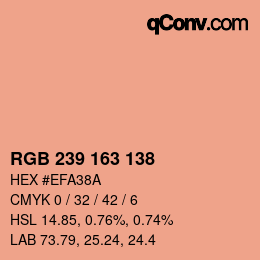 Farbcode: RGB 239 163 138 | qconv.com