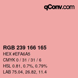 カラーコード: RGB 239 166 165 | qconv.com