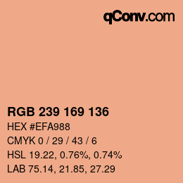 Color code: RGB 239 169 136 | qconv.com