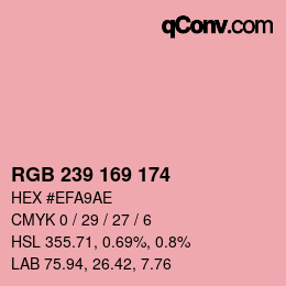 Color code: RGB 239 169 174 | qconv.com
